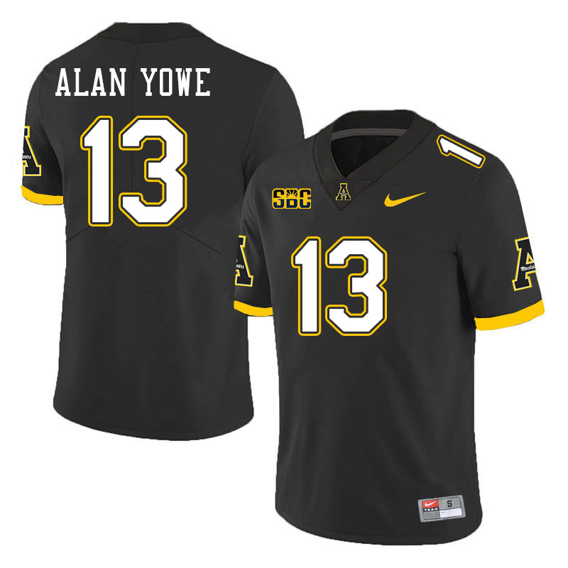 Men #13 Trenton Alan Yowe Appalachian State Mountaineers College Football Jerseys Stitched Sale-Blac